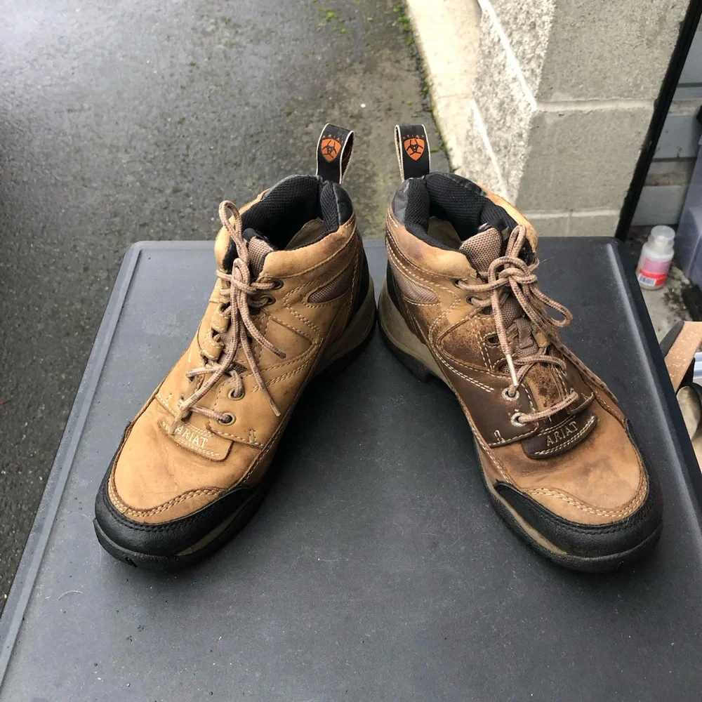 ARIAT Terrain ATS Style 70024 Brown Leather Hiking Work Boots Women’s Size 7.5B - Picture 10 of 13